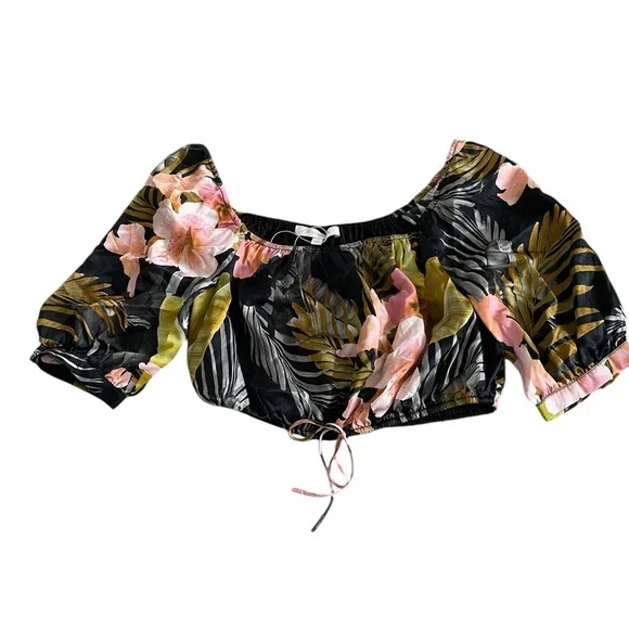 Favorite Daughter Anywhere with You Floral Off-Shoulder Crop Top Size XS & S - Picture 4 of 8